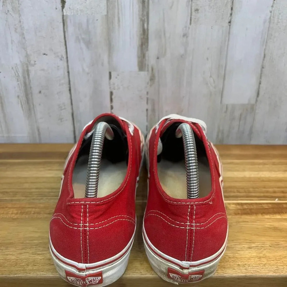 Vans‎ Red Canvas Low Top Lace Up Skate Shoes Sneakers Men\'s 7.5 / Women\'s 9